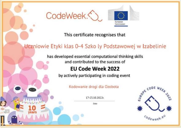 Ikona do artykułu: Code Week 2022. 